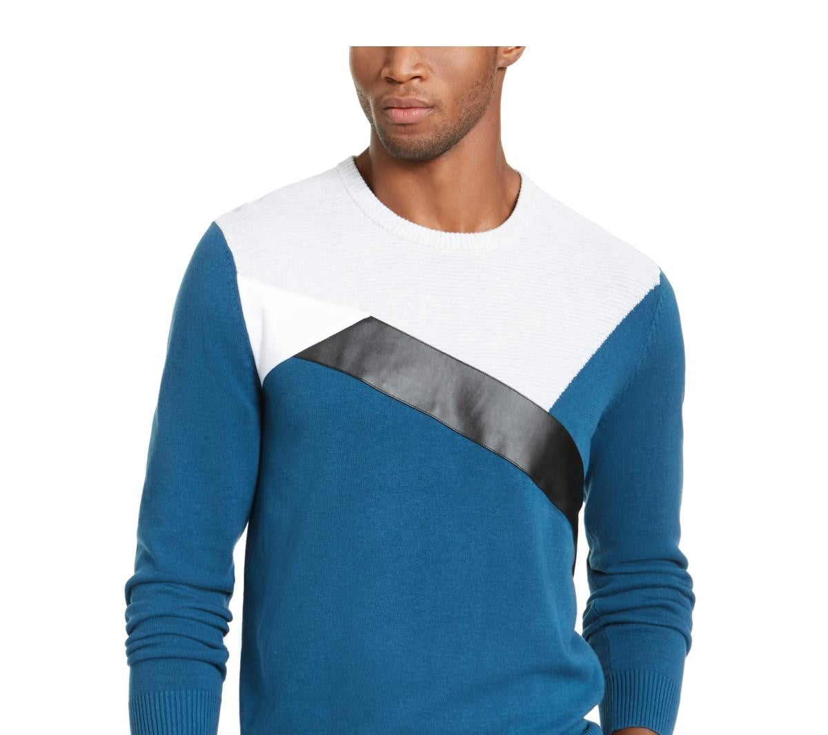 Suéter masculino com blocos de cores da INC International Concepts, azul, tamanho X-S