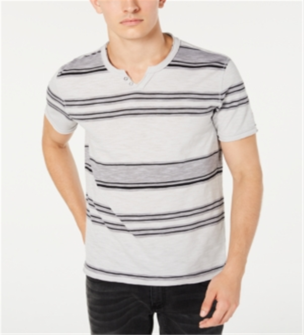Camiseta listrada masculina com gola dividida e tamanho XXG da INC International Concepts