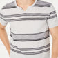 Camiseta listrada masculina com gola dividida e tamanho XXG da INC International Concepts