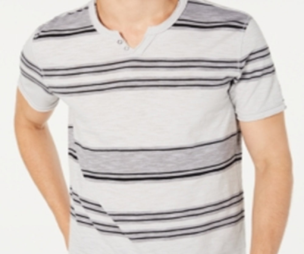 Camiseta listrada masculina com gola dividida e tamanho XXG da INC International Concepts