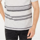 Camiseta listrada masculina com gola dividida e tamanho XXG da INC International Concepts