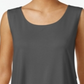 JM Collection Regata feminina com decote redondo, cinza, tamanho médio