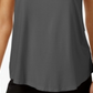 JM Collection Regata feminina com decote redondo, cinza, tamanho médio