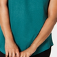 Camiseta feminina JM Collection com ombros descobertos e manga curta, verde, tamanho pequeno