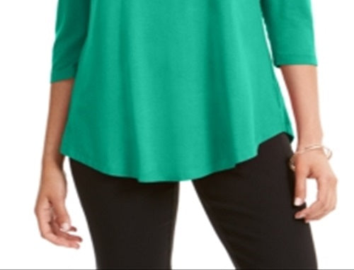 JM Collection Top feminino com ombros descobertos, verde, tamanho XX-G