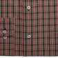 Camisa social masculina Club Room Classic Regular Fit Stretch resistente a rugas, xadrez, preta, tamanho 34-35