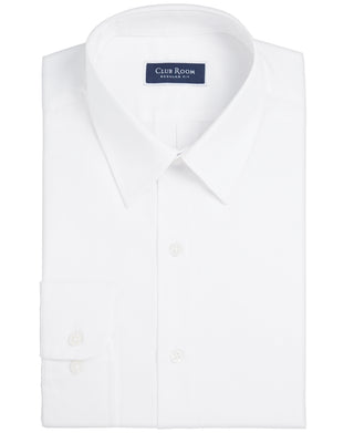 Camisa social masculina Club Room Classic Regular Fit, branca, tamanho 15,5 x 32 x 33