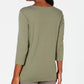 Karen Scott Blusa Feminina Lisa Manga Longa Gola Joia Verde Tamanho XXG