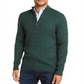 Suéter masculino Pima Cable Quarter Zip Verde Tamanho Grande