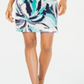 Vestido estampado com decote em V feminino JM Collection, azul, tamanho P