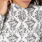 Blusa feminina Karen Scott com estampa de gola falsa, cinza, tamanho extragrande