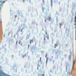 Blusa feminina Karen Scott estampada com decote dividido, azul, tamanho X-S