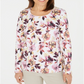 Blusa feminina Karen Scott estampada manga comprida branca tamanho X-S
