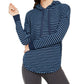 Moletom com capuz listrado de malha feminino Alfani, azul, tamanho XX-G