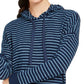 Moletom com capuz listrado de malha feminino Alfani, azul, tamanho XX-G