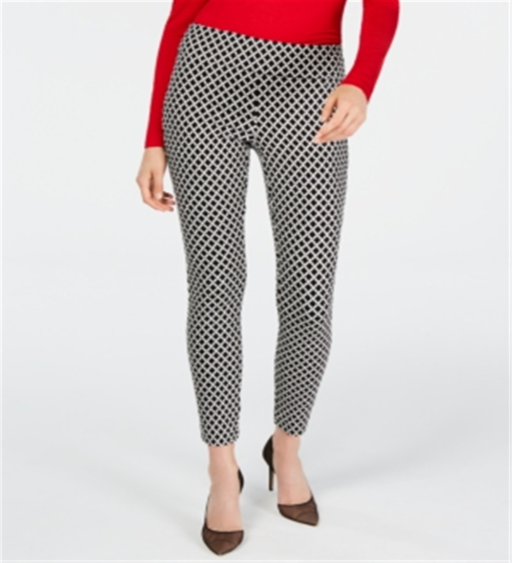 Calça skinny feminina INC International Concepts Diamond Jacquard preta tamanho 12