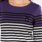Karen Scott Sport Top Feminino Listrado Manga 3/4 Roxo Tamanho XS