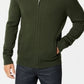 Suéter Alfani Masculino Canelado com Zíper Completo e Ajuste Clássico Verde Tamanho XX-G