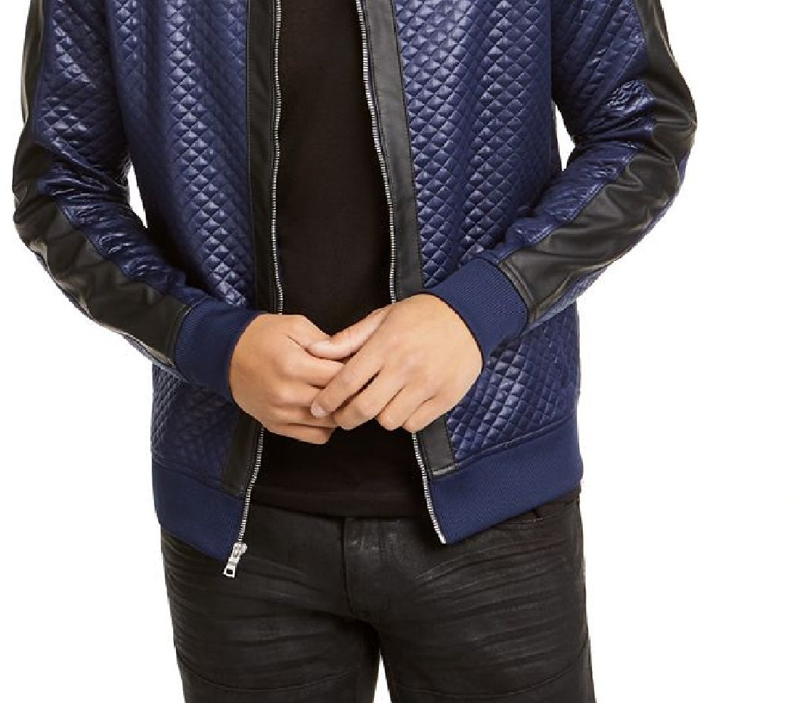 Jaqueta de férias masculina de malha acolchoada INC International Concepts, azul, tamanho extragrande