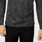 Camisa casual masculina Alfani com estampa de manga comprida e zíper de um quarto, preta, tamanho pequeno