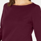 Blusa de algodão com manga 3/4 e botões laterais Karen Scott, tamanho pequeno