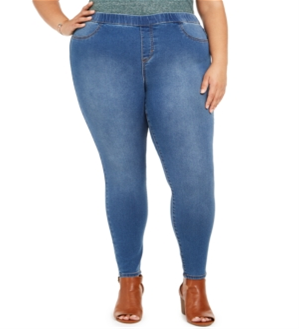Calça Jegging Plus Size Feminina Style &amp; Co com Controle de Barriga Azul Tamanho 20W