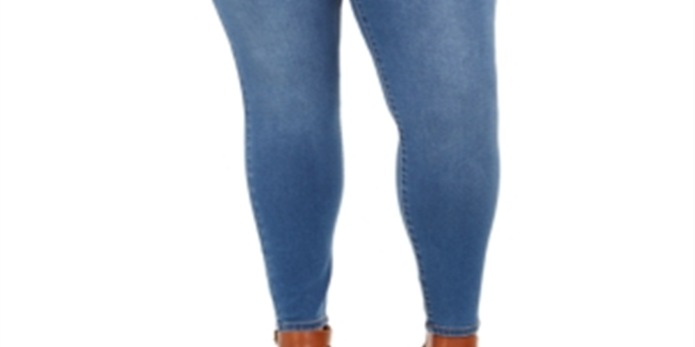 Calça Jegging Plus Size Feminina Style &amp; Co com Controle de Barriga Azul Tamanho 20W