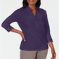 Karen Scott Top Feminino de Algodão com Ilhós e Jugo Roxo Tamanho P