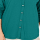 Blusa feminina Karen Scott com botões frontais e técnica mista, azul, tamanho médio