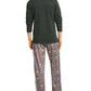 Conjunto de pijama masculino Club Room Fleece 2 peças cinza tamanho grande