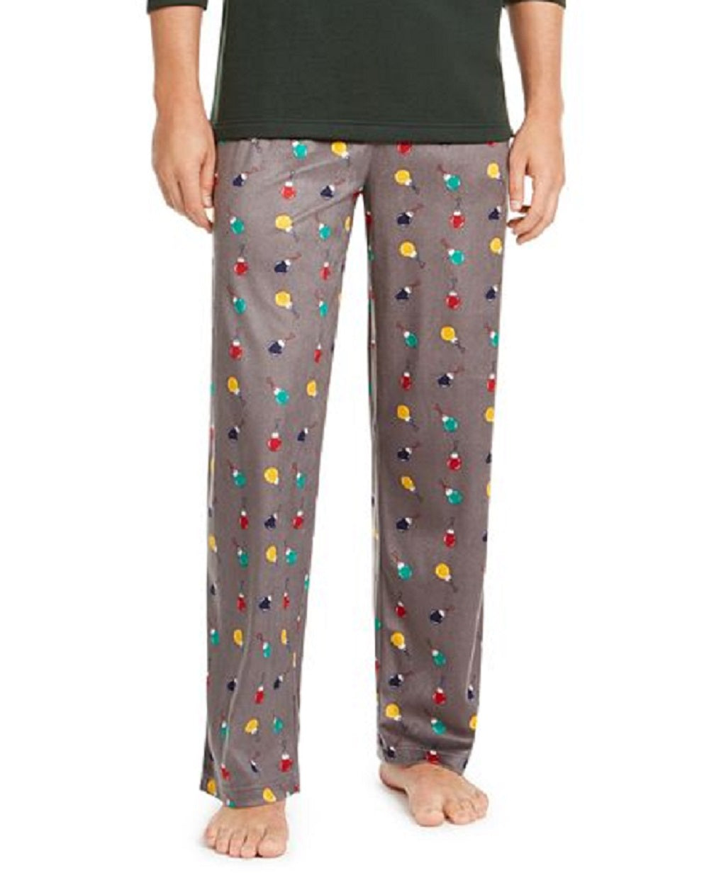 Conjunto de pijama masculino Club Room Fleece 2 peças cinza tamanho grande