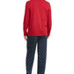 Conjunto de pijama estampado masculino Club Room azul tamanho pequeno