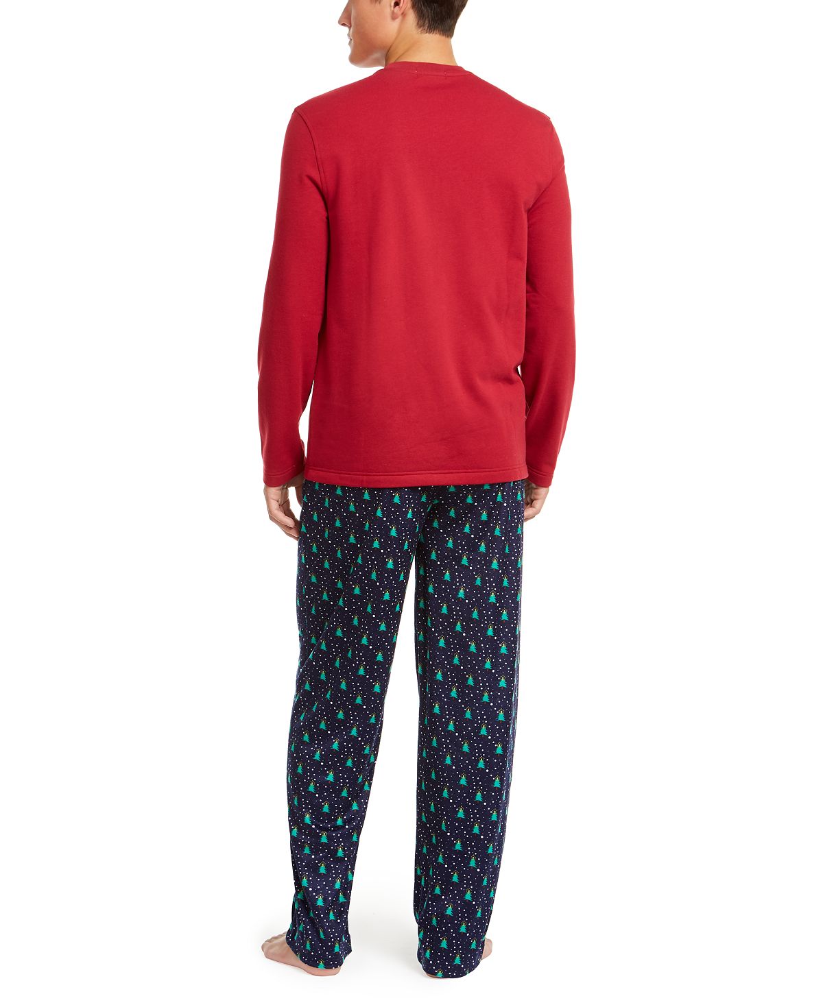 Conjunto de pijama estampado masculino Club Room azul tamanho pequeno
