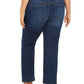 Jeans feminino estilo &amp; co Ella Tummy Control com perna reta, azul, tamanho 22W