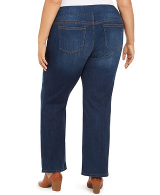 Jeans feminino estilo &amp; co Ella Tummy Control com perna reta, azul, tamanho 22W