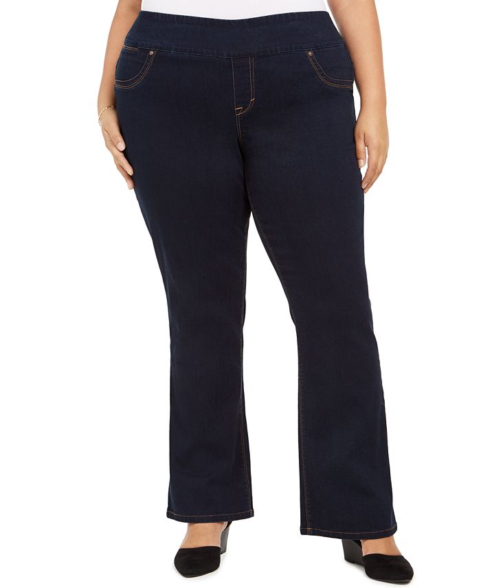 Jeans feminino estilo &amp; co Ella Pull on Bootcut azul tamanho 22W