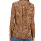Blusa feminina com estampa animal Charter Club, marrom, tamanho grande