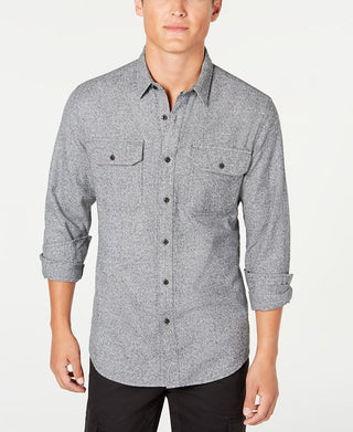 Camisa texturizada Grindle masculina American Rag, cinza, tamanho médio