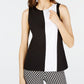 Blusa feminina colorblock da INC International Concepts, preta, tamanho XX-G