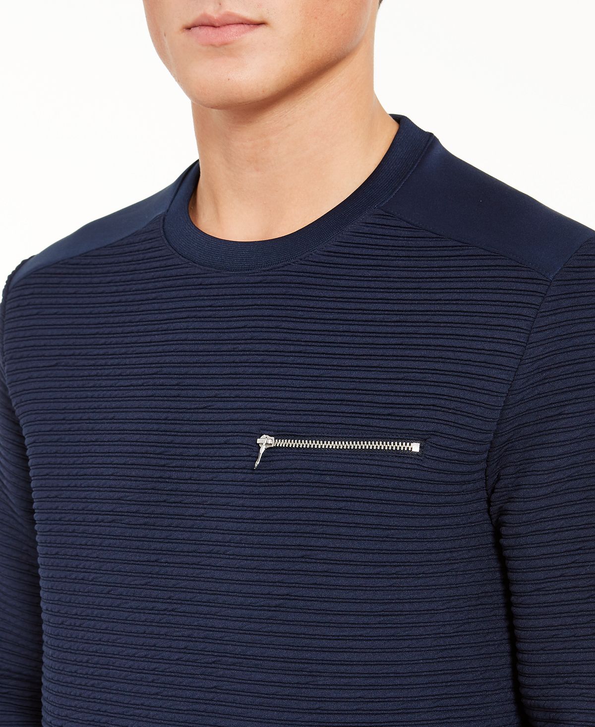 Moletom masculino com bolso e zíper Ozzy da INC International Concepts, azul, tamanho extragrande