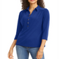 Camisa polo feminina de malha Charter Club, azul, tamanho XX-G