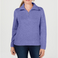 Karen Scott Suéter Feminino Gola Asa Zíper Pescoço Roxo Tamanho XXG