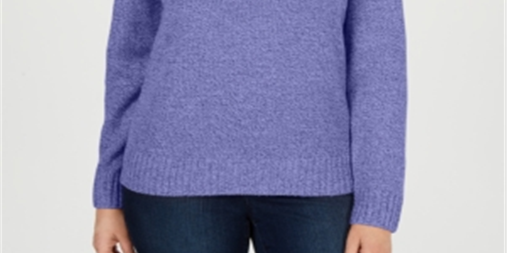 Karen Scott Suéter Feminino Gola Asa Zíper Pescoço Roxo Tamanho XXG