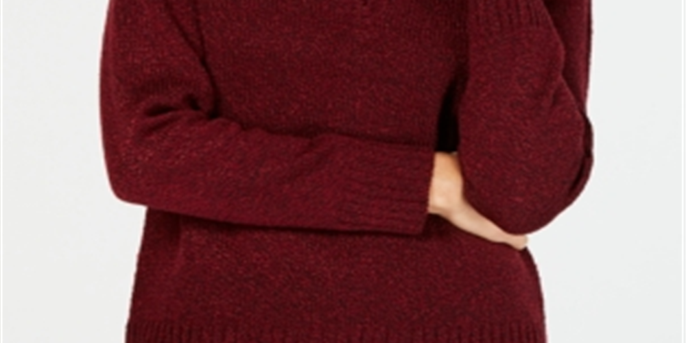 Karen Scott Suéter Feminino Gola Asa com Zíper e Manga Longa Vermelho Tamanho XS