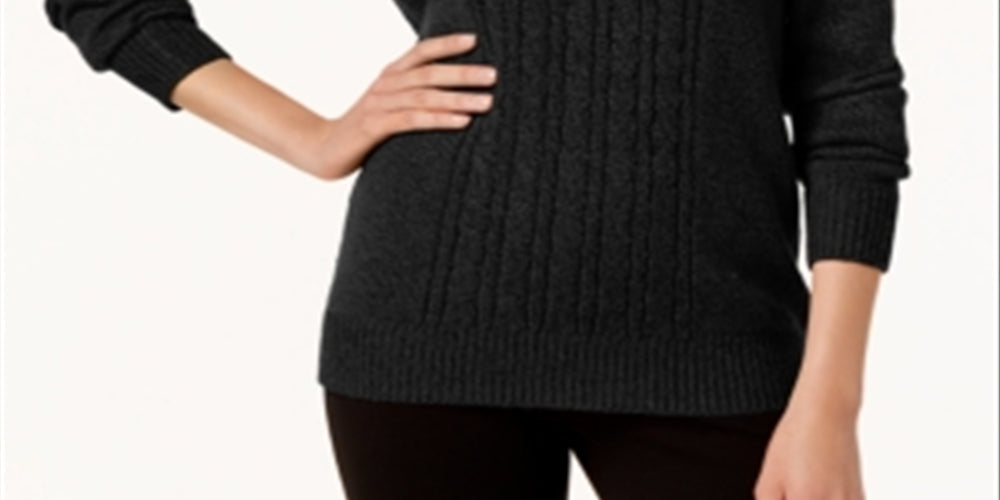 Karen Scott Suéter Feminino Gola Falsa com Acabamento em Botões Preto Tamanho XXG