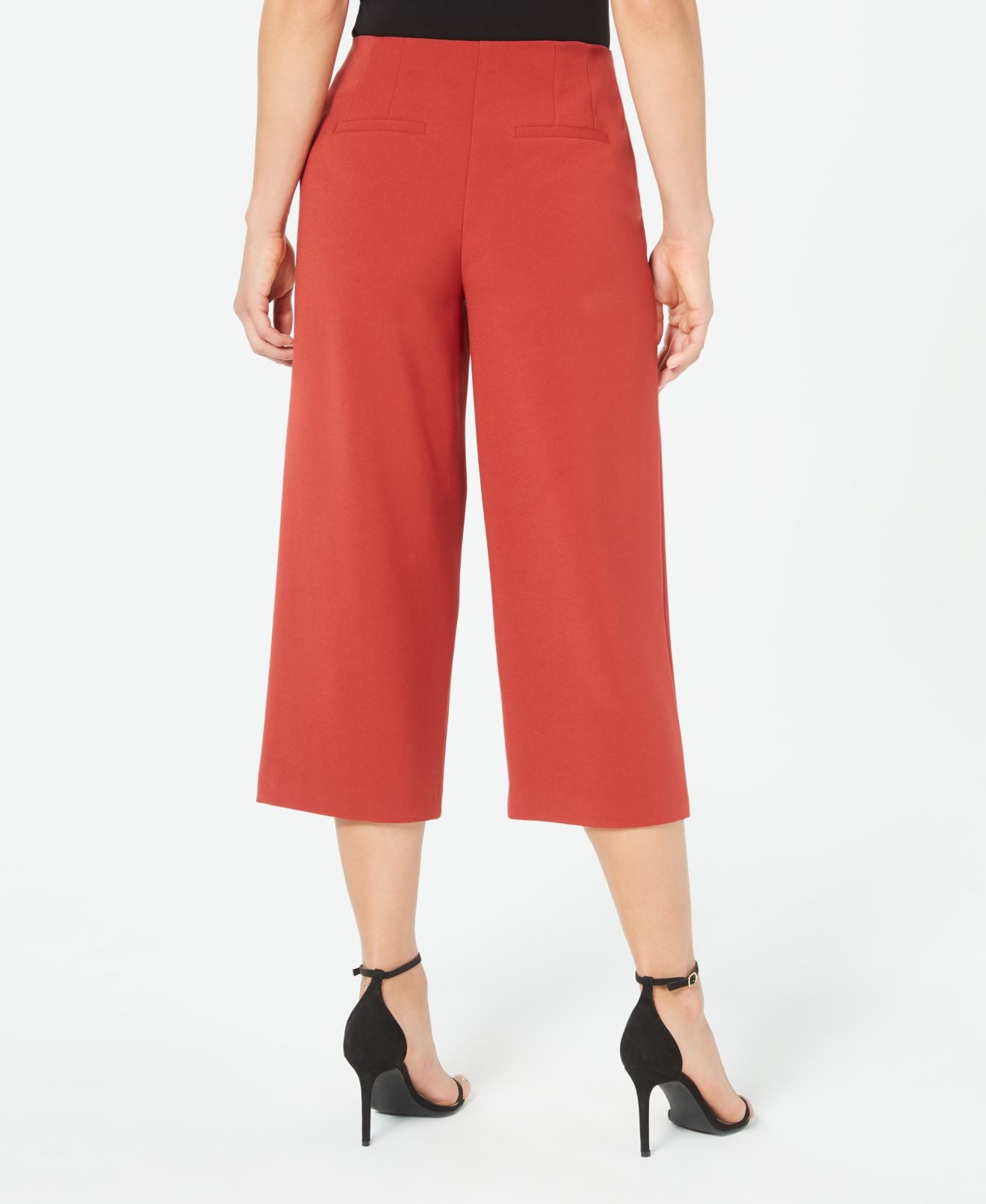 Calça feminina Alfani Deep Dress Culotte com amarração na cintura elástica, vermelha, tamanho 4