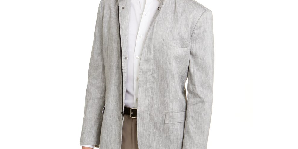 Jaqueta masculina Alfani Chambray cinza tamanho X-Large