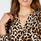 Blusa feminina com estampa de leopardo INC International Concepts, amarela, tamanho pequeno