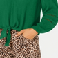 Blusa feminina com amarração frontal, verde, tamanho médio, da INC International Concepts