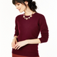 Suéter de cashmere feminino Charter Club com gola redonda, vermelho, tamanho pequeno G